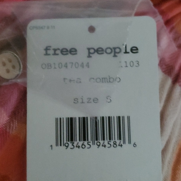 Free People Siena Plaid Boho Top Small NWT - Picture 7 of 7